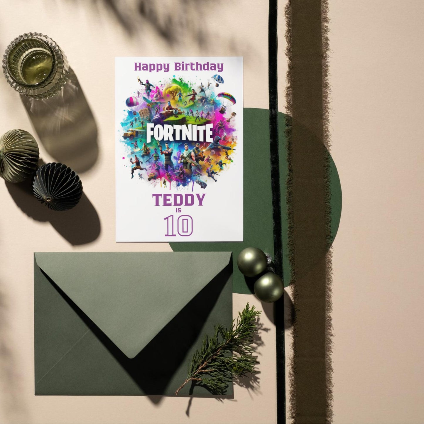 Gaming F-Nite Themed Birthday Card – Perfect for Video Game Lovers!