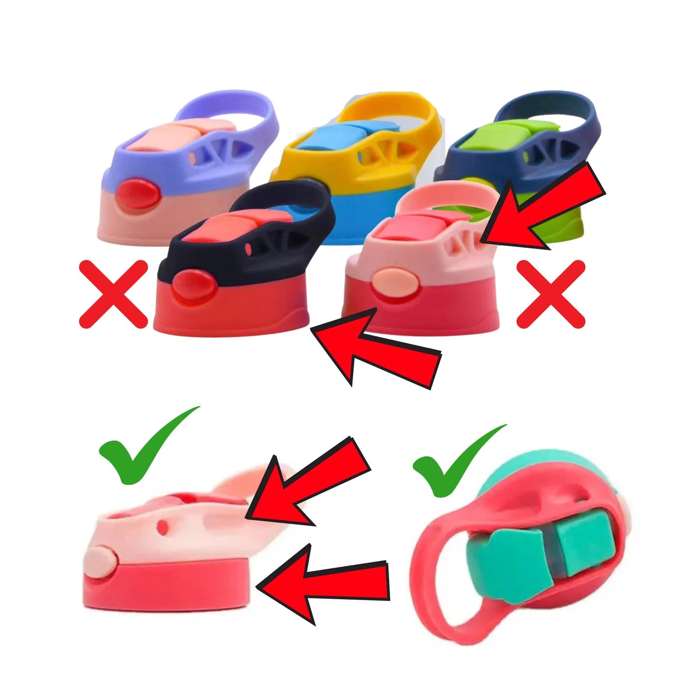 Spare Lid Kids Colourful Water Bottle, Flip lid Integrated Straw 12oz